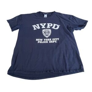 NYPD New York City Police Department Navy Blue T Shirt Size 2XL distressed